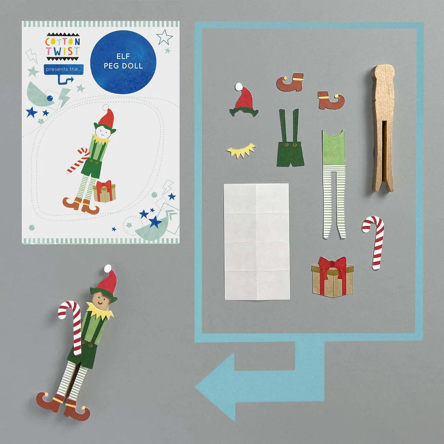 Make Your Own Elf Peg Doll Kit