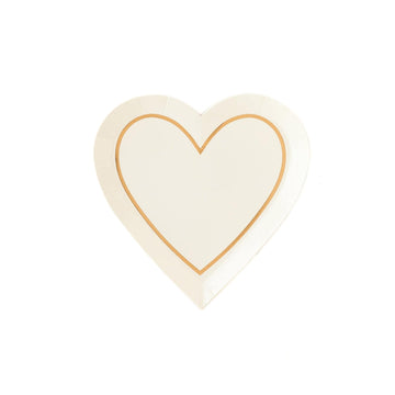 Cream and Gold Heart Shaped Plates
