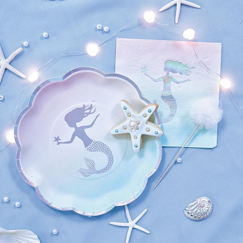 Pastel Ombre Mermaid Plates - Large