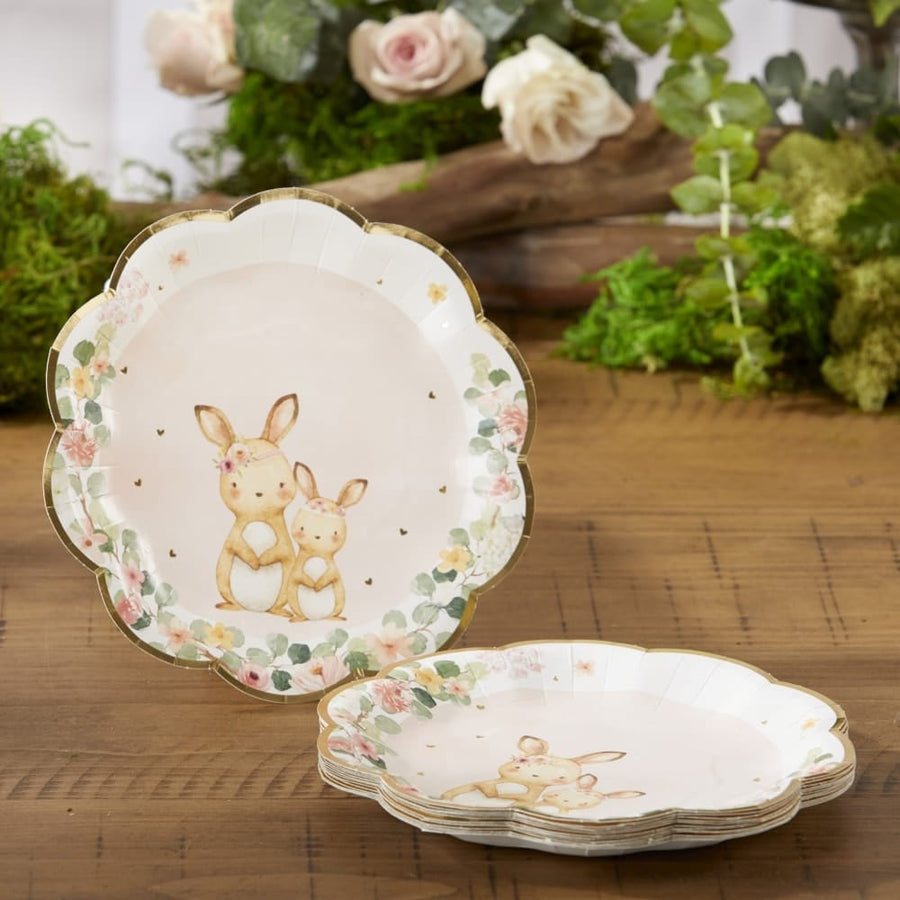 Woodland Critter Bunny Plates - Small