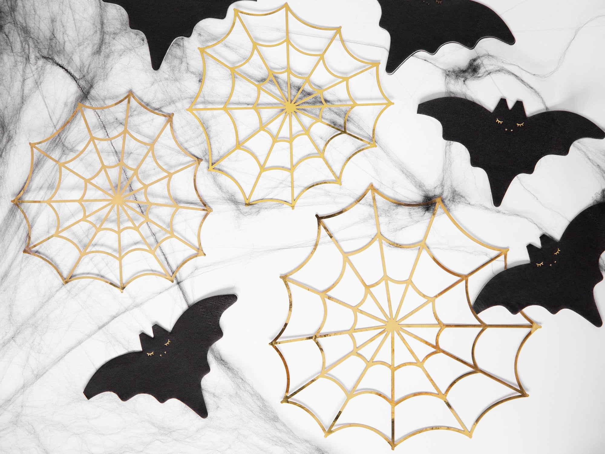 Gold Halloween Spiderwebs