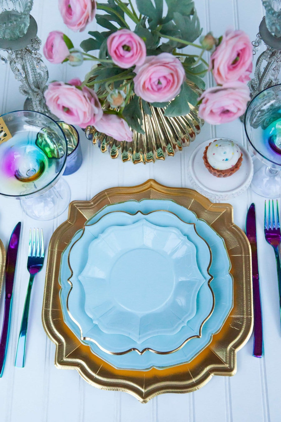 Sky Blue Dinner Plates - Large
