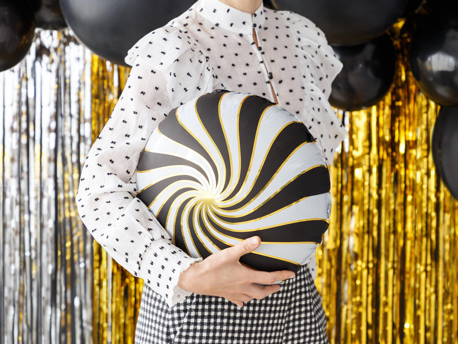 Black and Gold Candy Foil Balloon