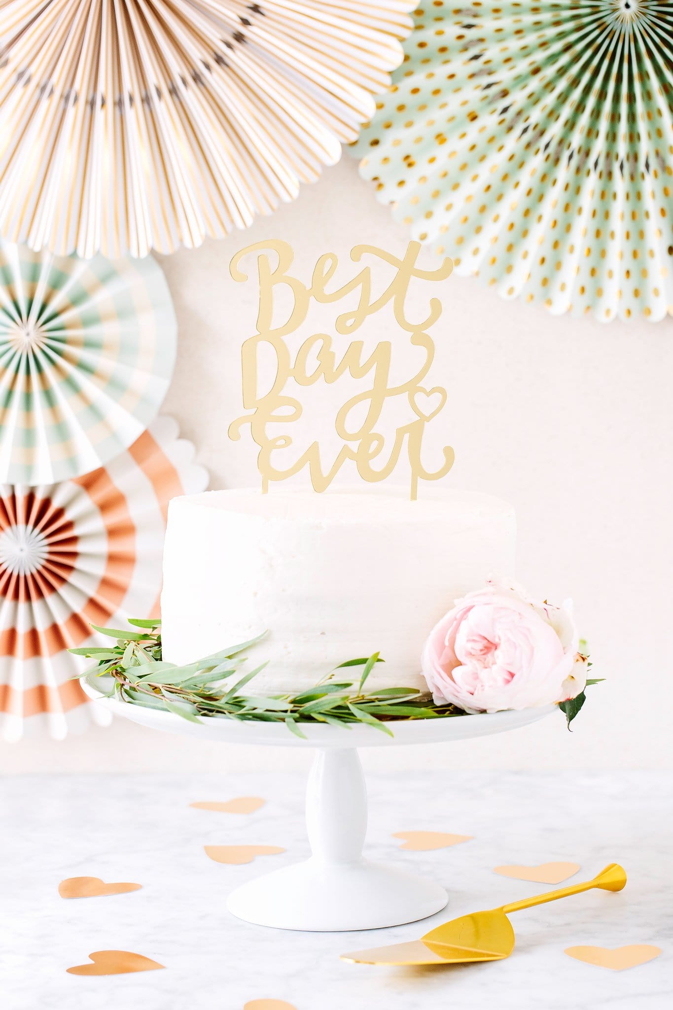 Best Day Ever Gold Acrylic Cake Topper