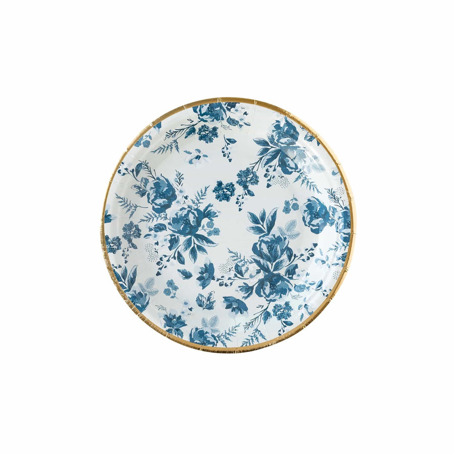 Navy Floral Plates - Small