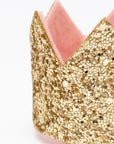 Mini Gold Glitter Crown Hair Clip