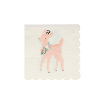 Pastel Deer Scalloped Napkins
