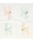 Pastel Deer Scalloped Napkins - Small