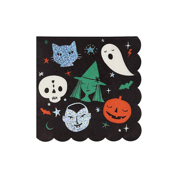 Meri Meri Sparkly Monster Scalloped Napkins 