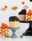 Orange Dots and Stripes Baking Treat Cups