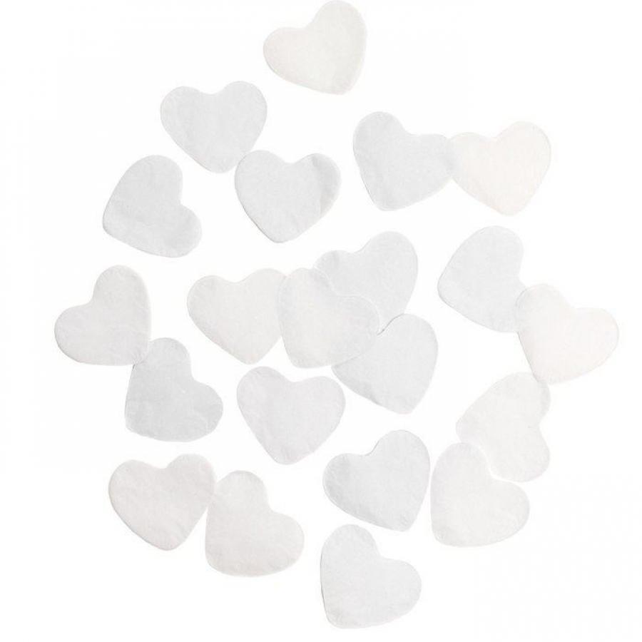 biodegradable white heart confetti