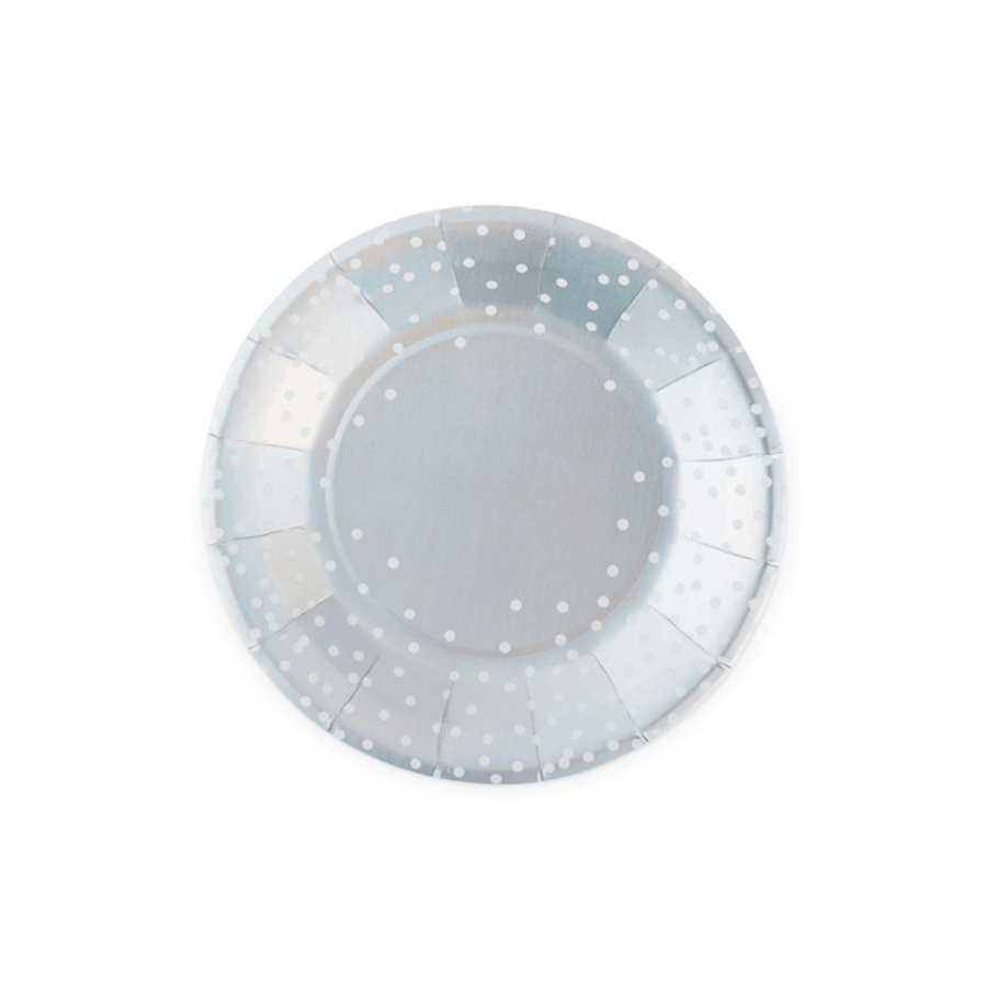 Iridescent Silver Dot Plates - Small