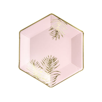 Blush Pink and Gold Leaf Plates - Small