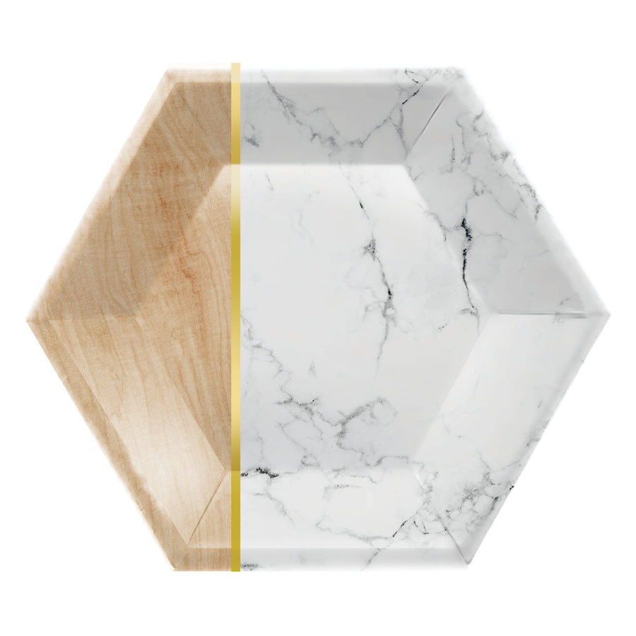 Marble and Wood Grain Plates - Large