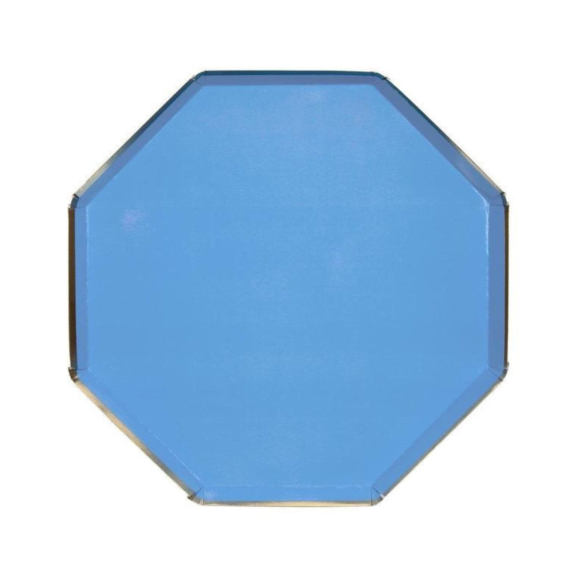 Blue Octagon Geometric Plates