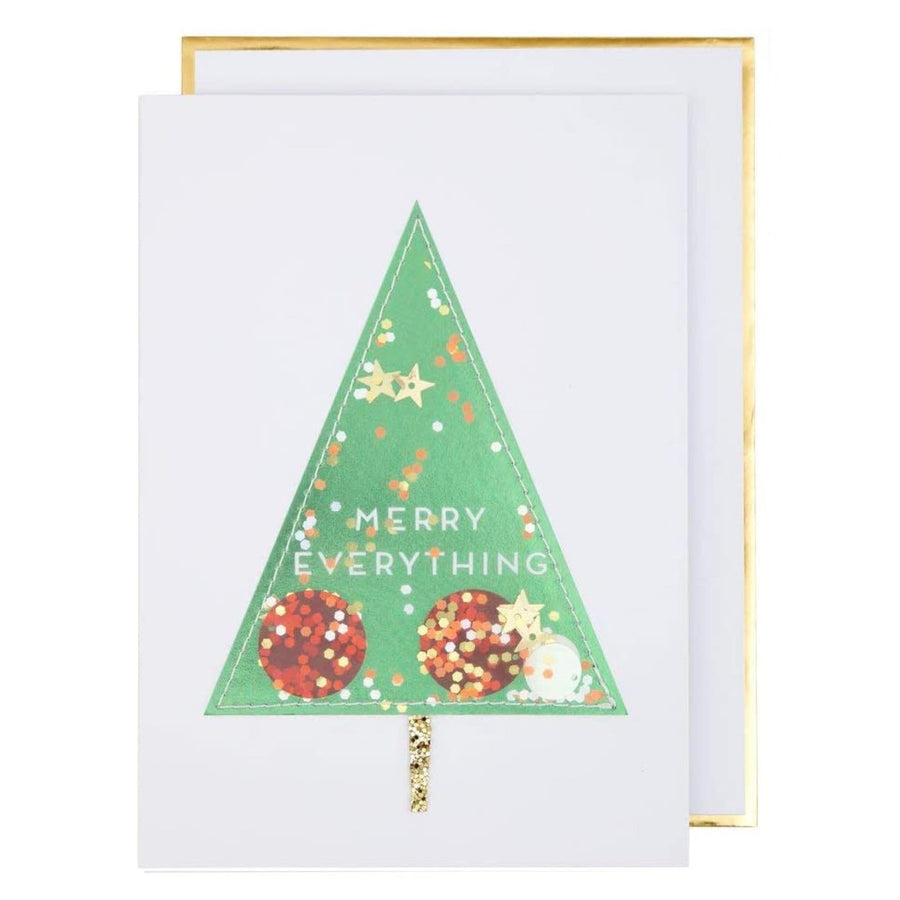 Merry Everything Christmas Tree Shaker Card