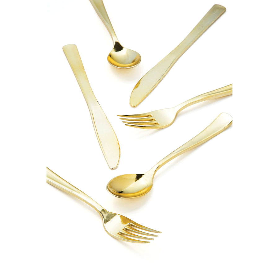 Modern Gold Disposable Cutlery