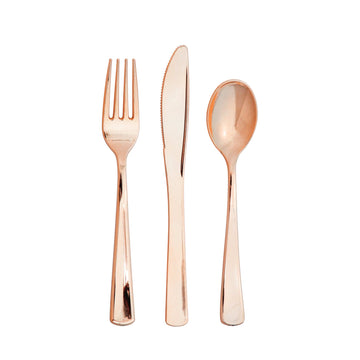 Modern Rose Gold Disposable Cutlery