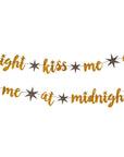 Kiss Me At Midnight Gold Foil Script Banner