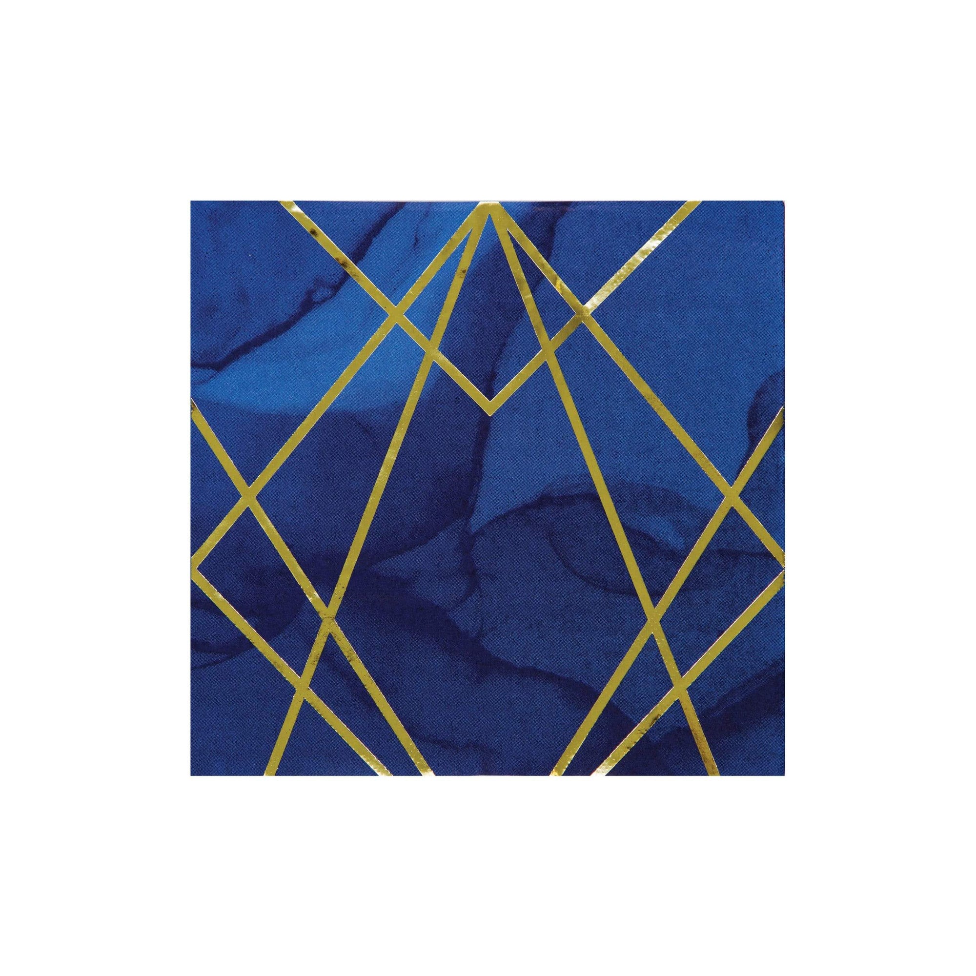 Large Gold and Navy Geometric Napkins