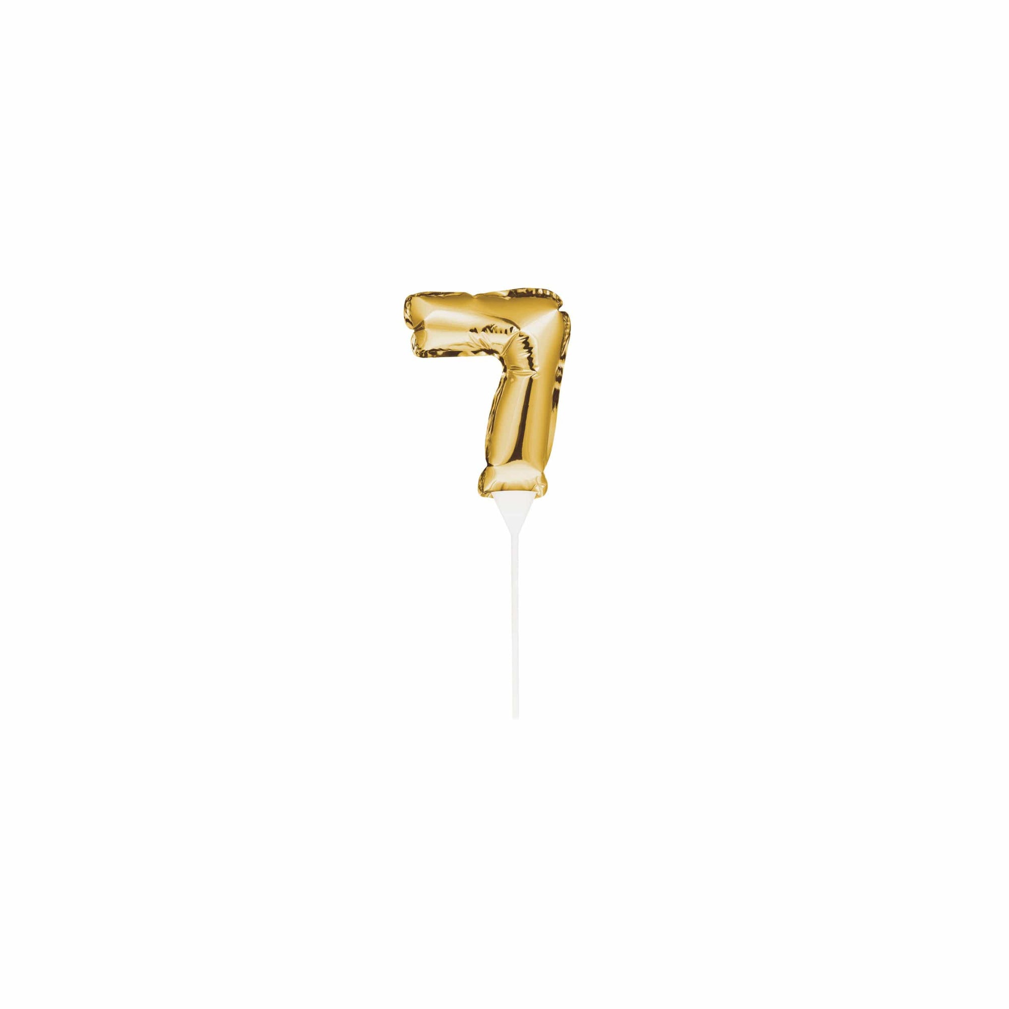 Gold Mini Balloon Number Cake Topper - 7