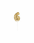 Gold Mini Balloon Number Cake Topper - 6