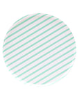 Mint Stripe Circle Plates - Large
