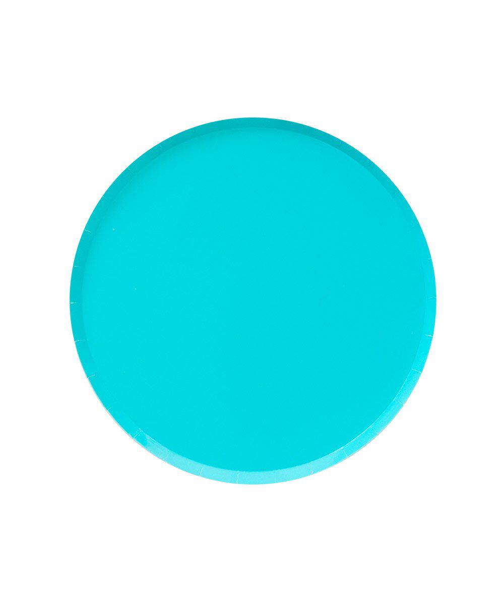 Sky Blue Circle Plates - Small