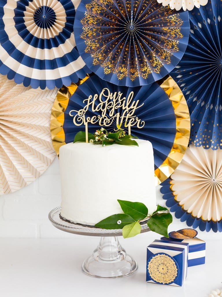 Our Happily Ever After Gold Acrylic Cake Topper