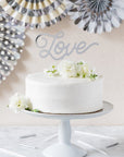 Love Silver Cake Topper