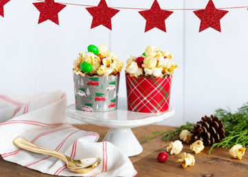 Christmas Car and Plaid Baking Treat Cups