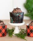Joy Pine Sprig and Plaid Baking Treat Cups