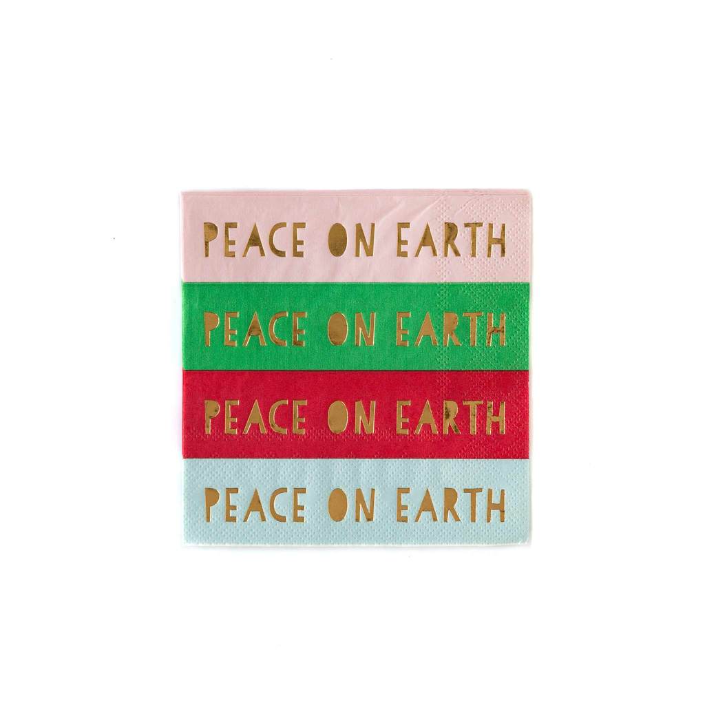 Peace On Earth Rainbow Christmas Napkins