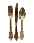 Baroque Gold Plastic Cutlery