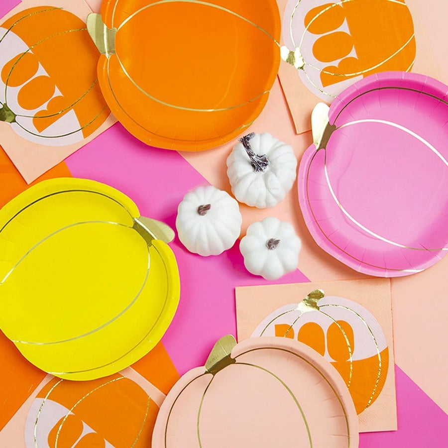 Assorted Brights Pumpkin Plates
