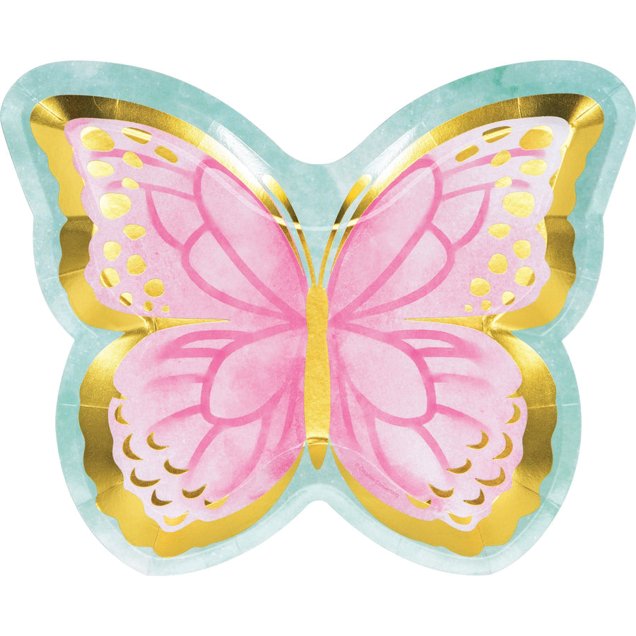 Pastel Shimmer Butterfly Plates