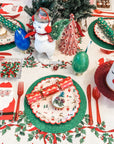 Santa Christmas Candy Pattern Plates - Large
