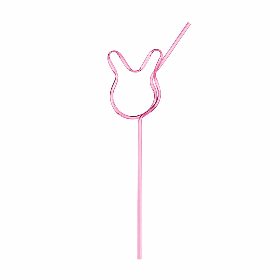 Pink Bunny Silly Straw