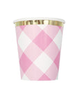 Pink Gingham Cups