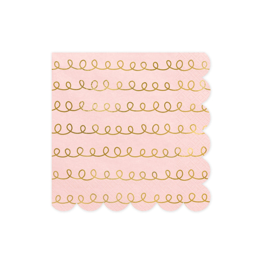 Gold and Pink Doodle Napkins
