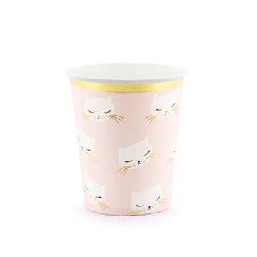 Pink and White Cat Party Cups