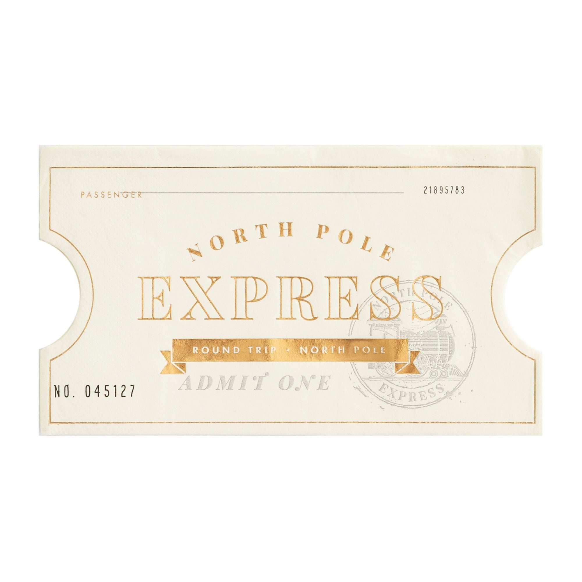 North Pole Express Train Ticket Napkins