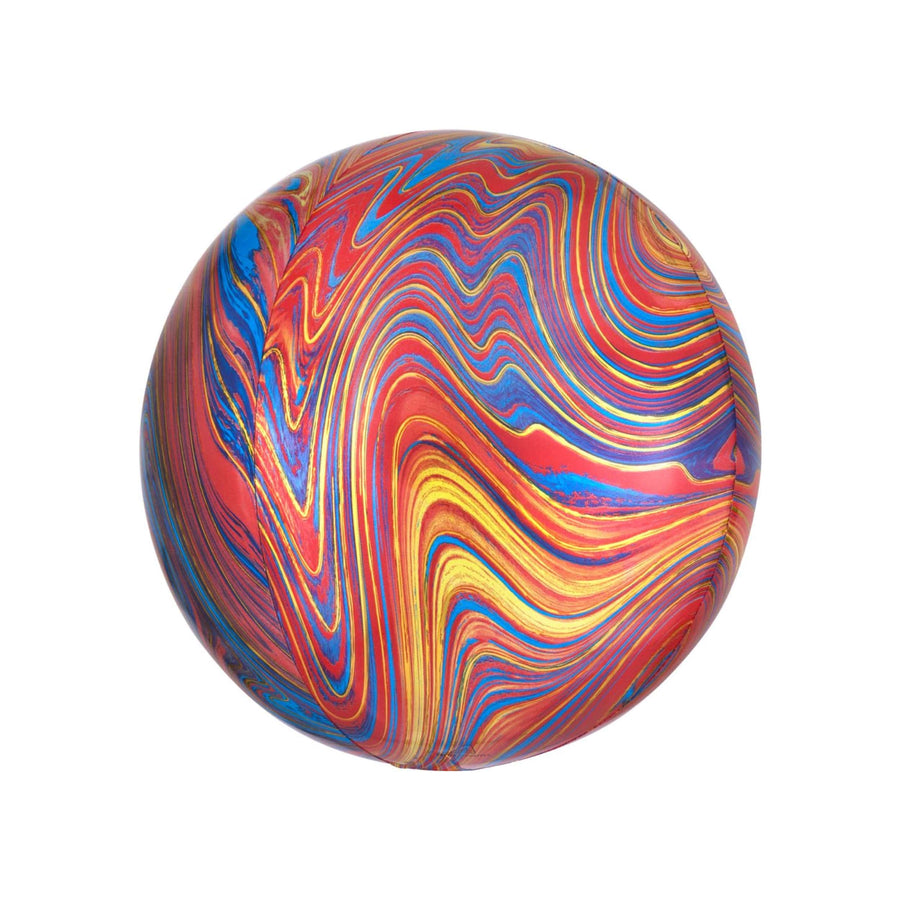Red, Blue, and Yellow Marble Orb Balloon