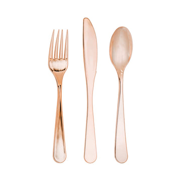 Rose Gold Plastic Cutlery