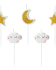 Cloud, Moon, and Star Cake Candles