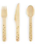Gold Stars Wooden Cutlery
