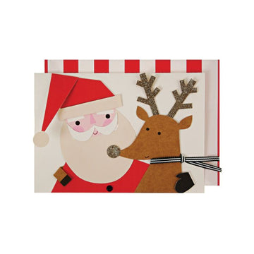 Santa and Reindeer Hug Card