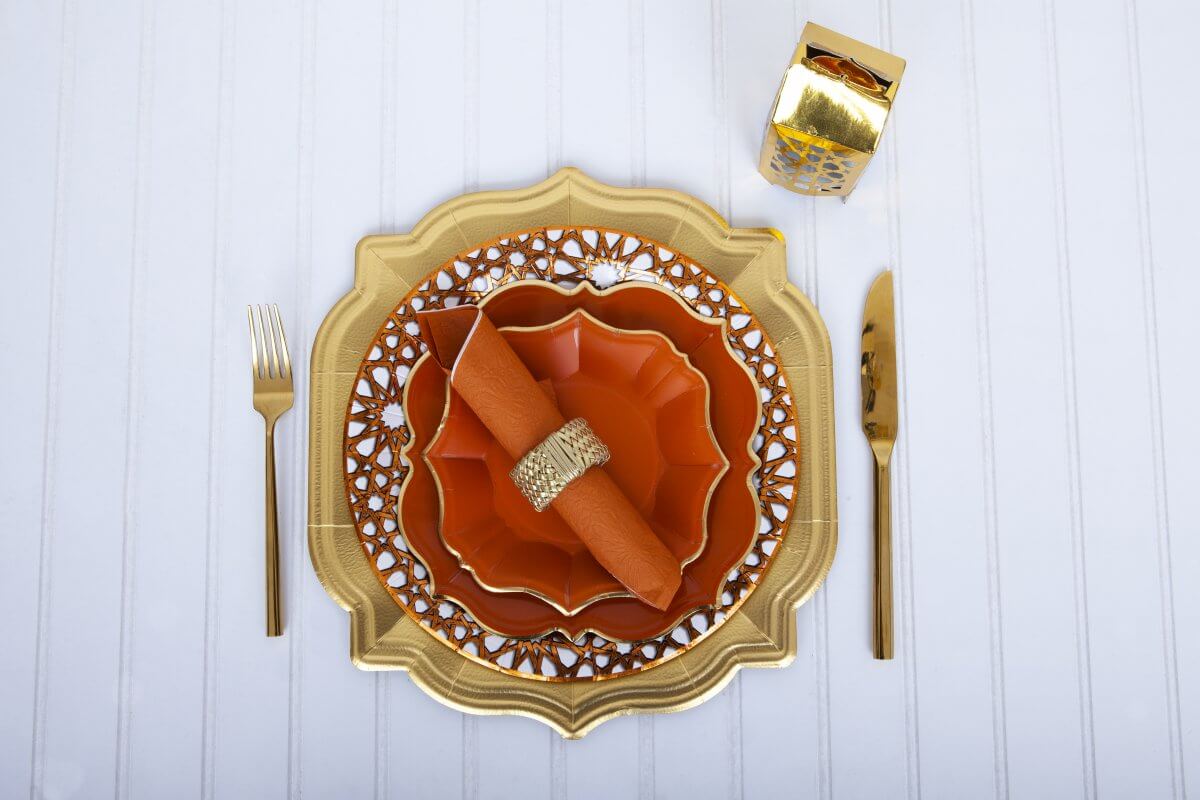 Terra Cotta Orange Lunch Plates - Medium