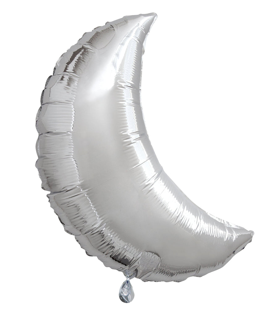 Silver Crescent Moon Balloons