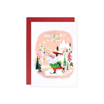 Skating Santa Holiday Card